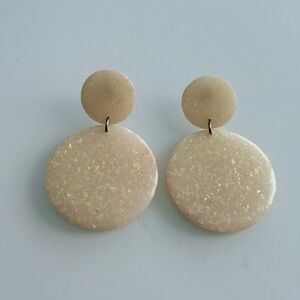 Elegant Cream Dangle Earrings